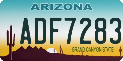 AZ license plate ADF7283