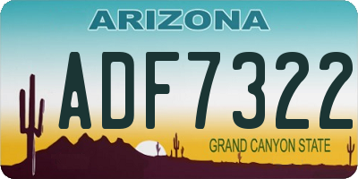 AZ license plate ADF7322