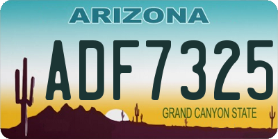 AZ license plate ADF7325