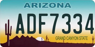 AZ license plate ADF7334