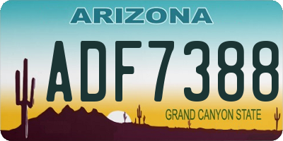 AZ license plate ADF7388