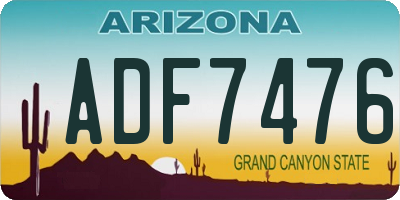 AZ license plate ADF7476