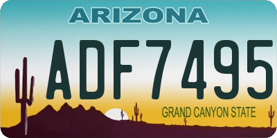 AZ license plate ADF7495