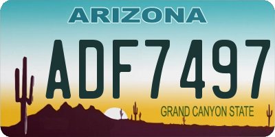 AZ license plate ADF7497
