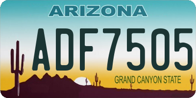 AZ license plate ADF7505