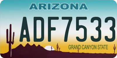AZ license plate ADF7533