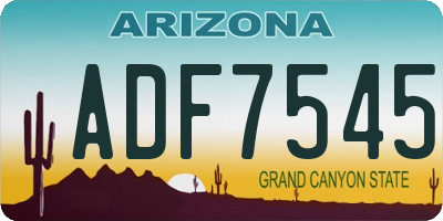 AZ license plate ADF7545