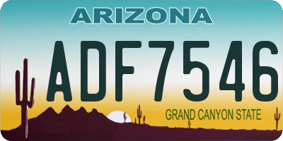 AZ license plate ADF7546