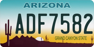 AZ license plate ADF7582