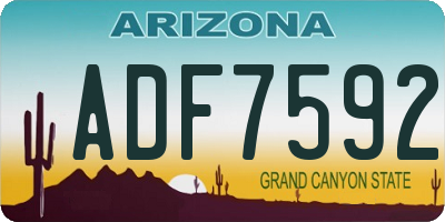 AZ license plate ADF7592