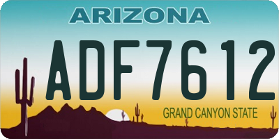 AZ license plate ADF7612
