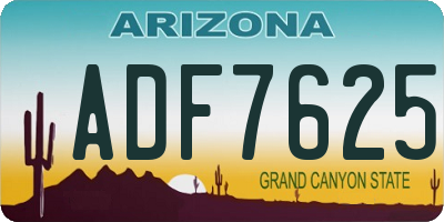 AZ license plate ADF7625