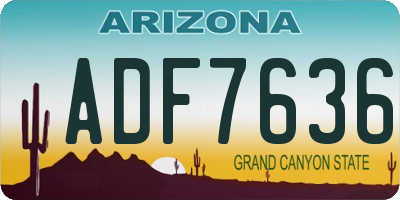 AZ license plate ADF7636