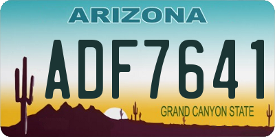 AZ license plate ADF7641