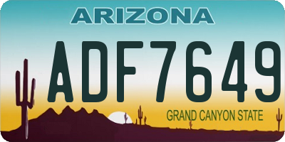 AZ license plate ADF7649
