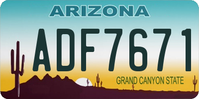 AZ license plate ADF7671