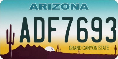 AZ license plate ADF7693