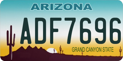 AZ license plate ADF7696