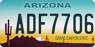 AZ license plate ADF7706