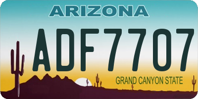 AZ license plate ADF7707