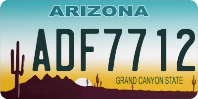 AZ license plate ADF7712
