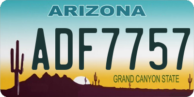 AZ license plate ADF7757