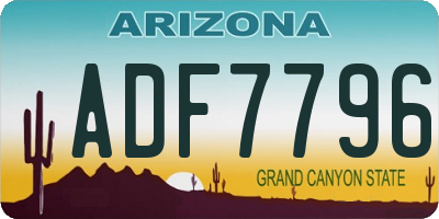 AZ license plate ADF7796