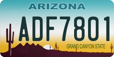 AZ license plate ADF7801