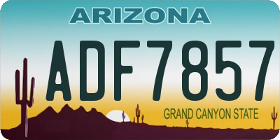 AZ license plate ADF7857
