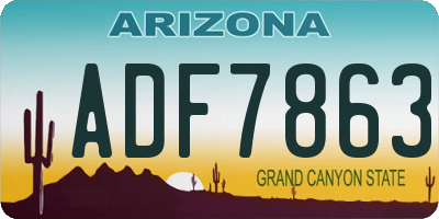 AZ license plate ADF7863