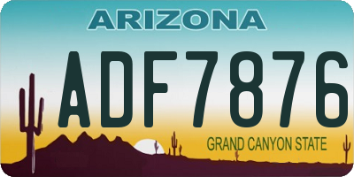 AZ license plate ADF7876