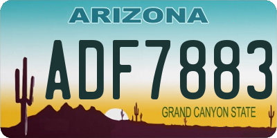 AZ license plate ADF7883