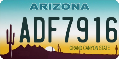 AZ license plate ADF7916