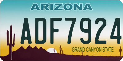 AZ license plate ADF7924