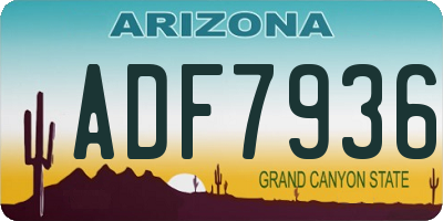 AZ license plate ADF7936
