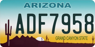 AZ license plate ADF7958