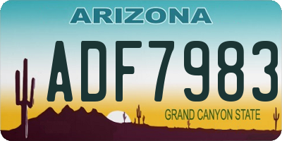 AZ license plate ADF7983