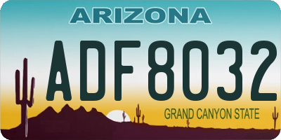 AZ license plate ADF8032