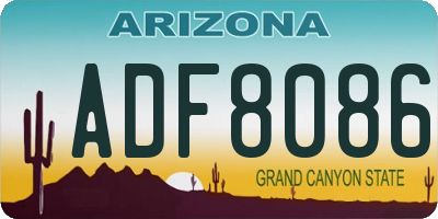 AZ license plate ADF8086