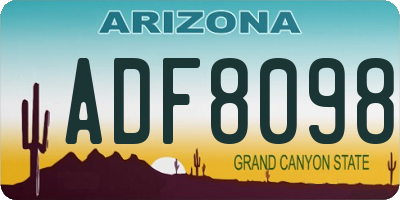 AZ license plate ADF8098