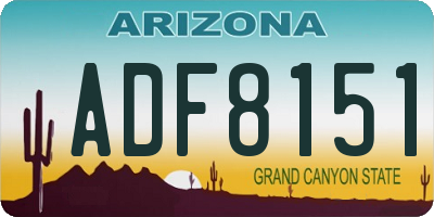 AZ license plate ADF8151
