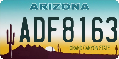 AZ license plate ADF8163