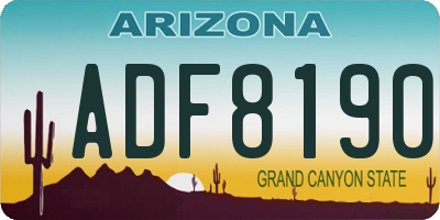 AZ license plate ADF8190