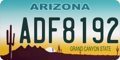 AZ license plate ADF8192