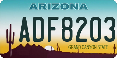 AZ license plate ADF8203