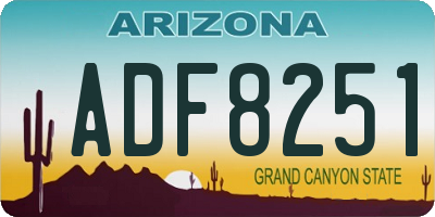 AZ license plate ADF8251