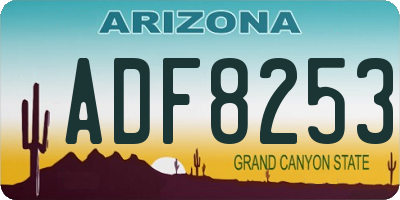 AZ license plate ADF8253