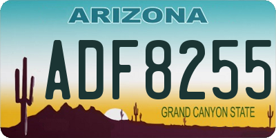 AZ license plate ADF8255