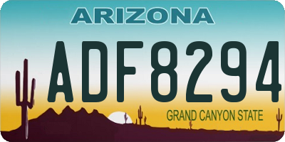 AZ license plate ADF8294
