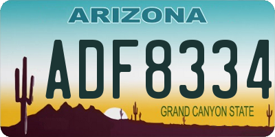AZ license plate ADF8334